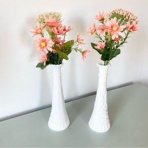 Milk glass vases